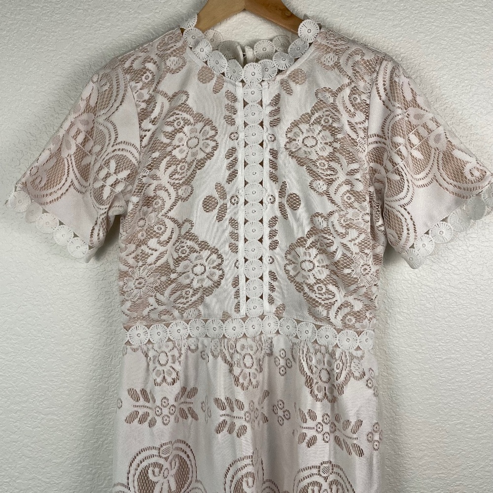 Bohme Ivory Grace Lace Overlay Dress White Size M Cottage Core Romantic